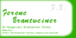 ferenc brantweiner business card